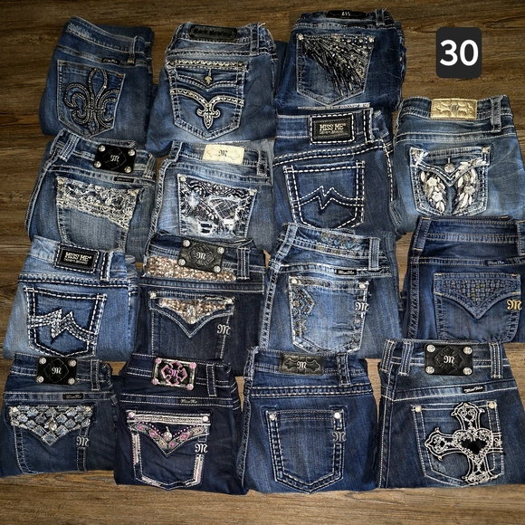 Miss Me Rock Revival Women's Denim Jeans Bootcut Skinny Embellished Size 30 - Picture 1 of 16